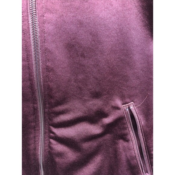 Adidas Women’s Jacket Size Small Burgundy White 3 Stripe Zip Pockets Athletic - Picture 8 of 16
